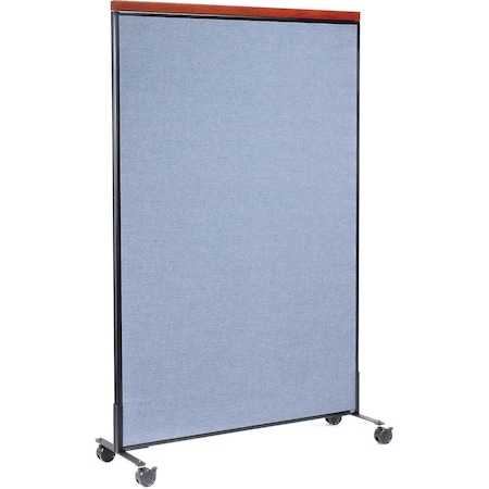 Global Industrial 48-1/4W x 100-1/2H Deluxe Mobile Office Partition Panel, Blue 695793MBL